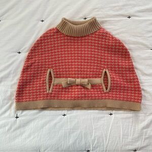 Janie And Jack Girls Houndstooth Cape Sweater Poncho Size 3T